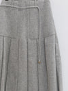 SAMUEL GUI YANG 25 Autumn/Winter Drawstring Jacket/Belt Scottish Tweed Wool Skirt SGY-AW25BSK06-1-1-GREY MELANGE Skirt (AW25BMWJT08)